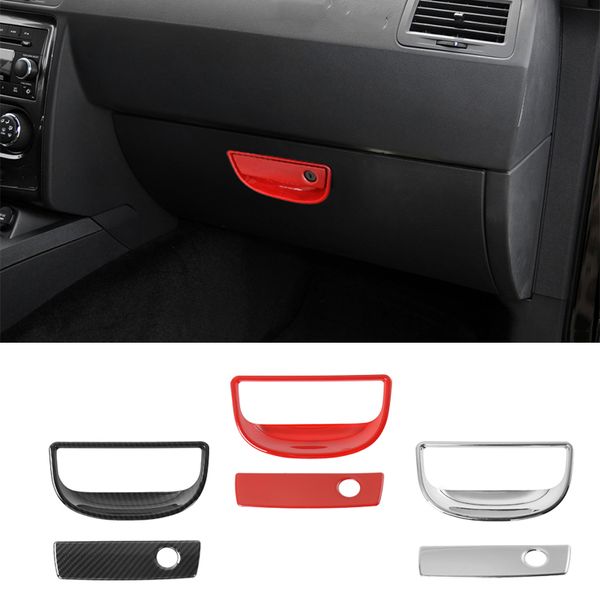 

abs car co-pilot organizer handle trim storage box cover decoration bezel for dodge challenger 2009-2014 interior accessories