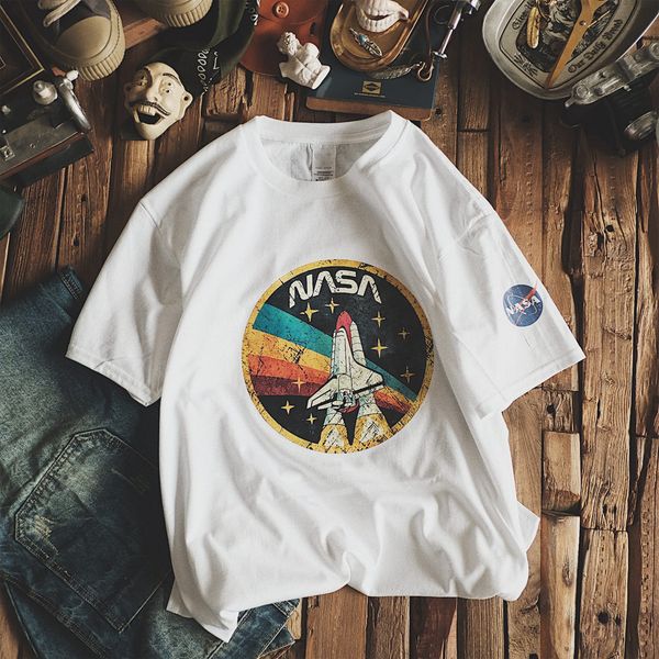 

бренд tide европейского и американские аэрокосмические белый прилив любители мужских стран с короткими рукавами футболки тройник свободно по, White;black