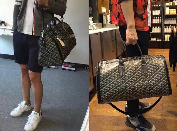 

Men women travel fa hion genuine leather duffle de igner handbag large capacity port waterproof duffel bag 48 22 25cm