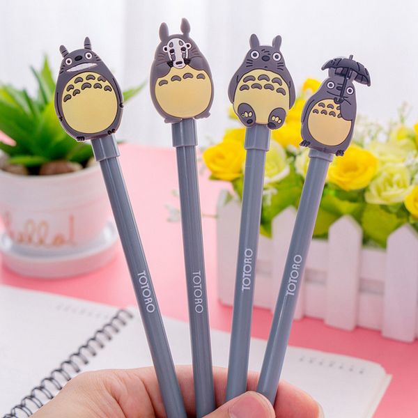 

10 pcs cute totoro gel pen plastic material pen children writing tools kawaii stationery school office supplies kids gift