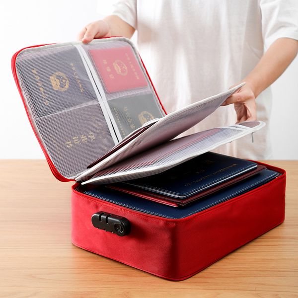 

multifunctional hand travel bag large capacity certificate bag document organizers box card id holder passport valuables