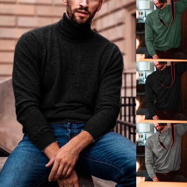 

men's high neck pure color sweater fashionable comfortable large long sleeve support wholesale dropshipping, White;black