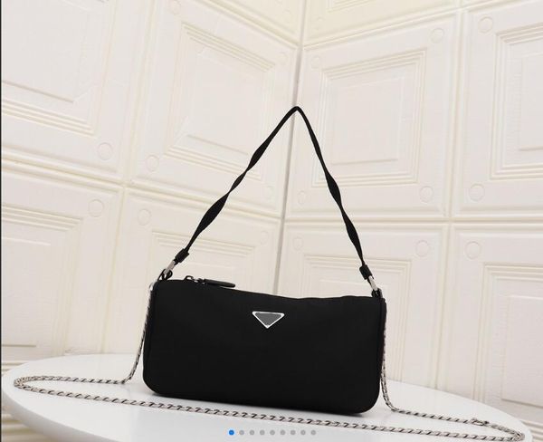 

global baguet hobo nylon bag classic luxury accessories fabric pr shoulder bag highest quality metal chain tote size 24cm 14cm