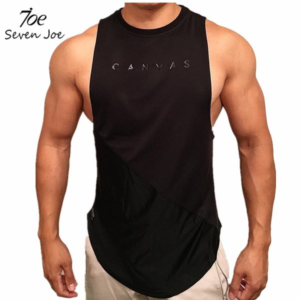 

gym stringer clothing bodybuilding tank men fitness singlet sleeveless shirt solid cotton muscle vest unders, White;black