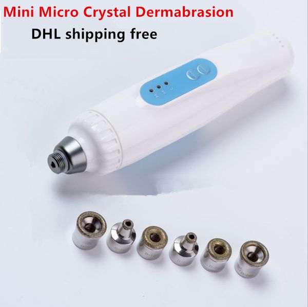 Mini micro cristallo dermoabrasione terapia cura della pelle del viso rimozione dei punti neri penna microdermoabrasione portatile dispositivo di buccia di diamante DHL gratuito