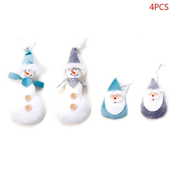 

4pcs/set christmas party hanging decor xmas tree pendant festival ornaments crafts snowman santa claus doll