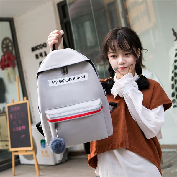 

backpack 2020 new female large-capacity fashion backpack canvas primary school bag