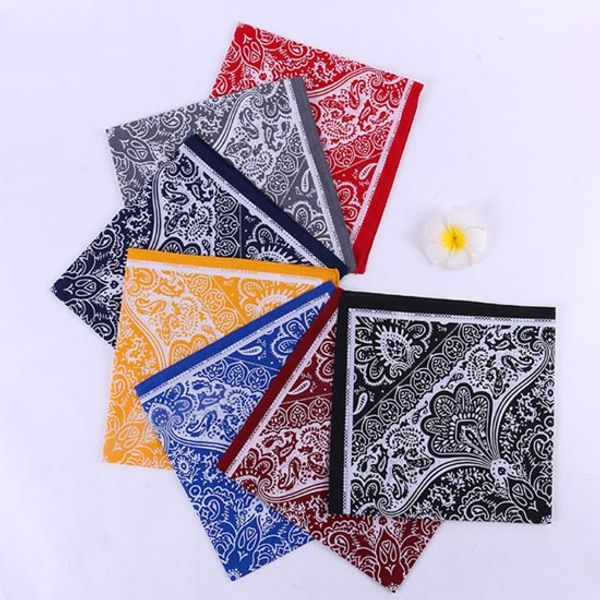 

12pcs new big 58cm pure cotton paisley printed bandanas larger head wraps kerchiefs for men women non fading bandana wholesale, Blue;gray