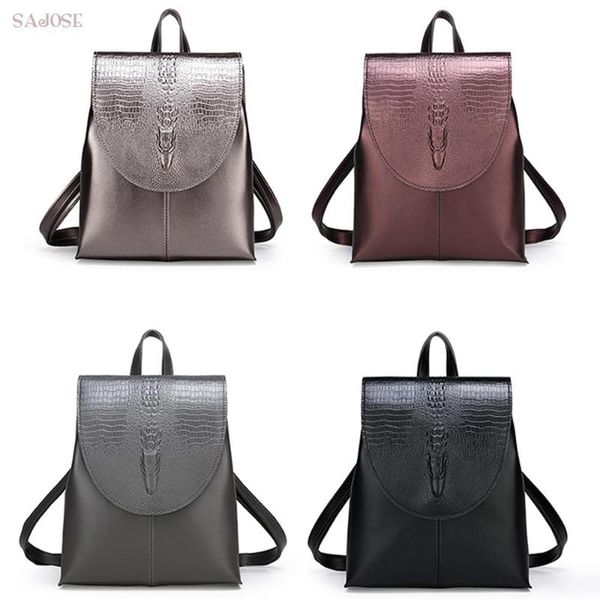 

новый 2020 рюкзак сумка женская личность крокодил классический высокое качество искусственная кожа бизнес леди рюкзаки для женщин