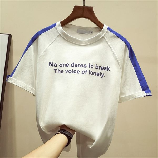 

2020 cotton short-sleeved t-shirt women's loose white upper clothes women's summer student ins fashion