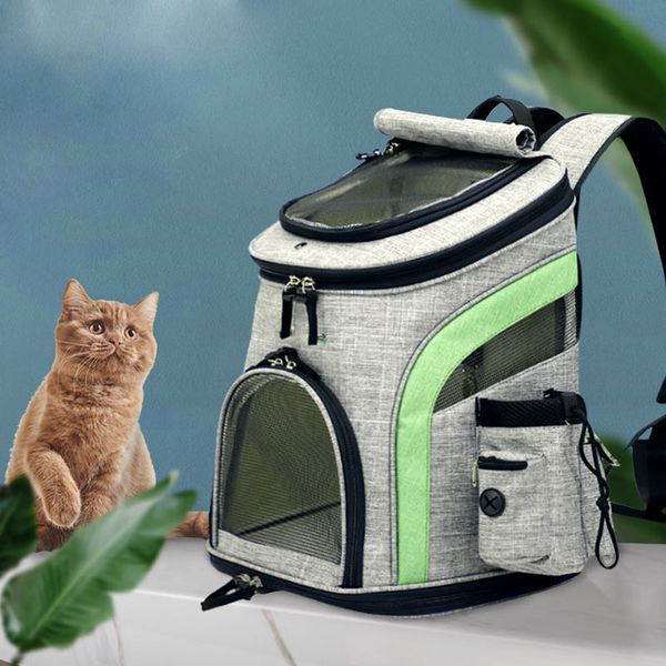 

high breathable pet carrier bag portable kitten puppy carrying backpack for outdoor uej