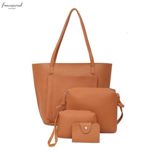 

4pcs women bag set handle big capacity female handbag fashion shoulder bag purse ladies pu leather crossbody bag