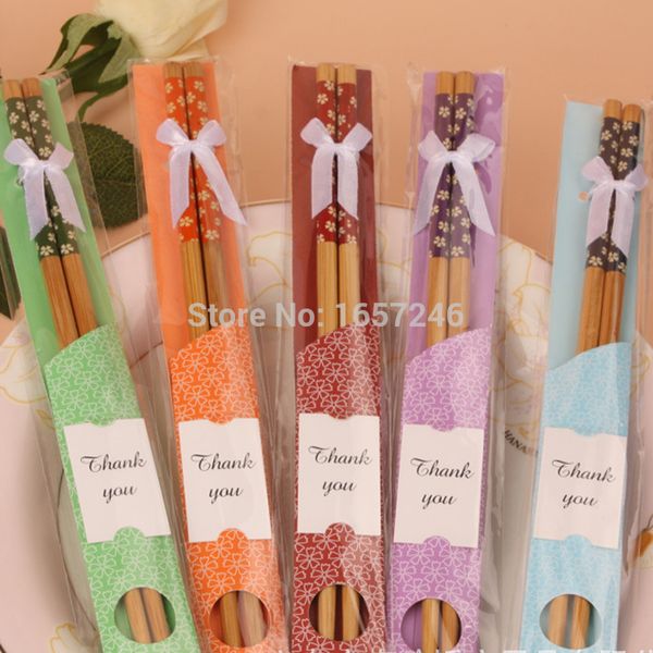 

400pairs china "east meet west" natural bamboo chopsticks tableware wedding favor gift souvenirs ing