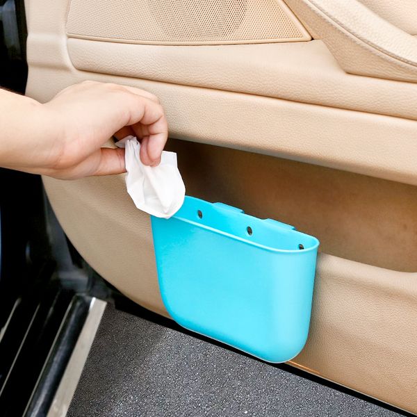 

car trash garbage bag hanging paper case pink/blue/black car trash bag styling