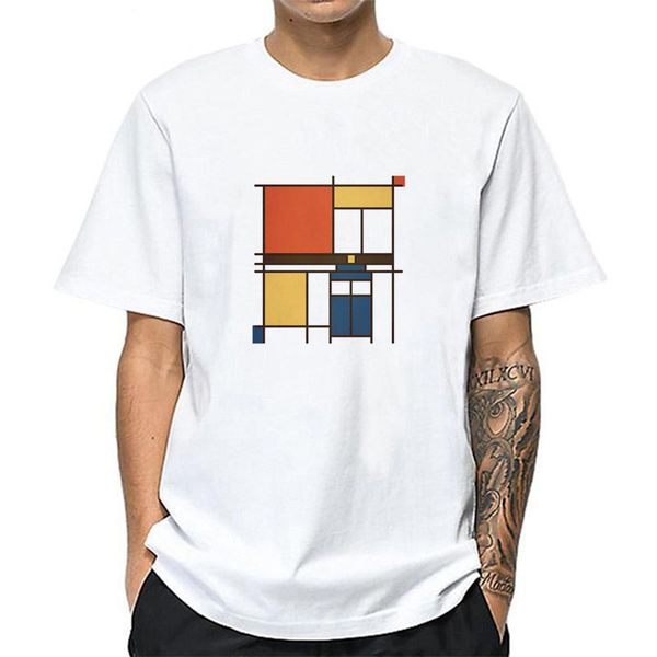 

piet mondrian кто neoplasticism исполнитель t shirt men summer new white casual homme охладить unisex streetwear tshirt, White;black