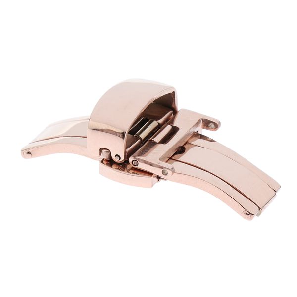 

stainless steel butterfly double push button deployment clasp compatible with standard lugs, Black;brown