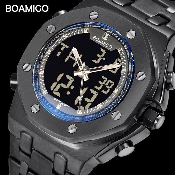 

мужские спортивные часы модные кварцевые часы для мужчин boamigo top brand наручные часы из нержавеющей стали водонепроницаемые часы reloj h, Slivery;brown