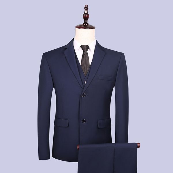 

suit male suit leisure small slim fit men three-piece set coat, White;black