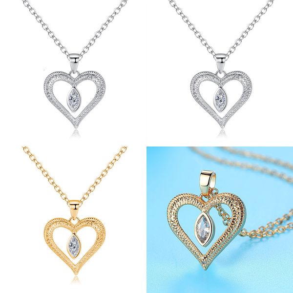 

concise heart-shaped pendant clavicle chain day lover color steampunk steel pendant necklaces pregnancy necklace harry potter, Silver