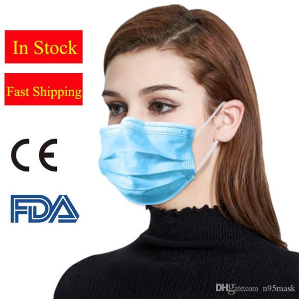 

быстрый 2000шт одноразовые маски для лица маски гарантия качества 7339044 meltblown рот mascherine маски для лица nonwove 3 слоя слоя анти-п