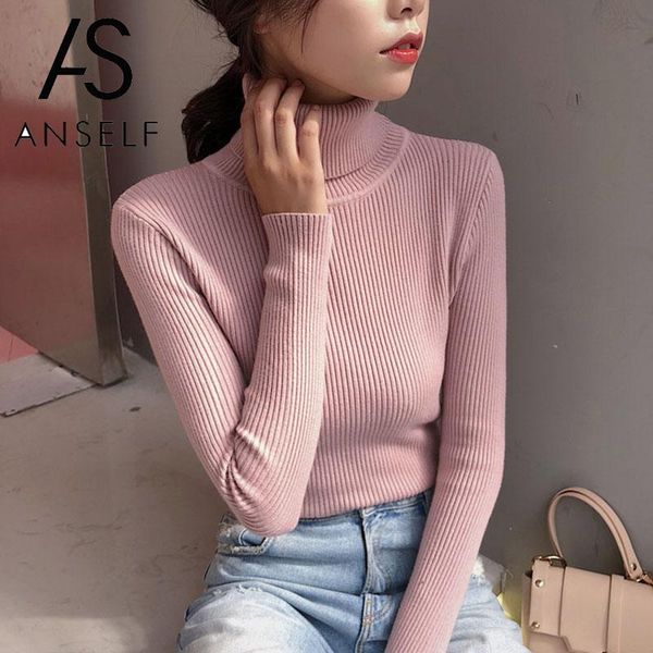 

women sweater stretchy ribbed pullovers turtleneck long sleeve slim knitted 2019 autumn casual brief jumper female tunics, White;black