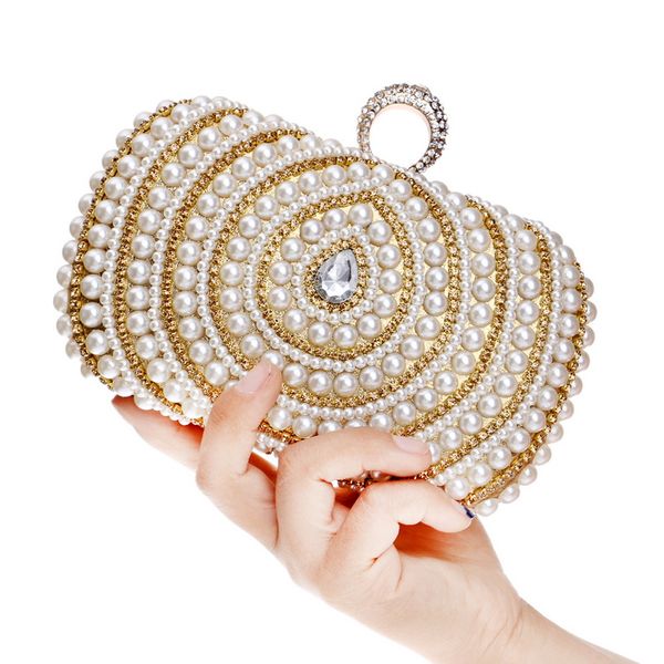 

elegant crystal women clutch finger cross clutch diamonds evening party purse bridal wedding party pearl clutches