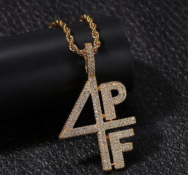 

14k gold iced out 4pf number letter combo pendant necklace bling micro pave cubic zirconia simulated diamonds 3mm rope chain, Silver