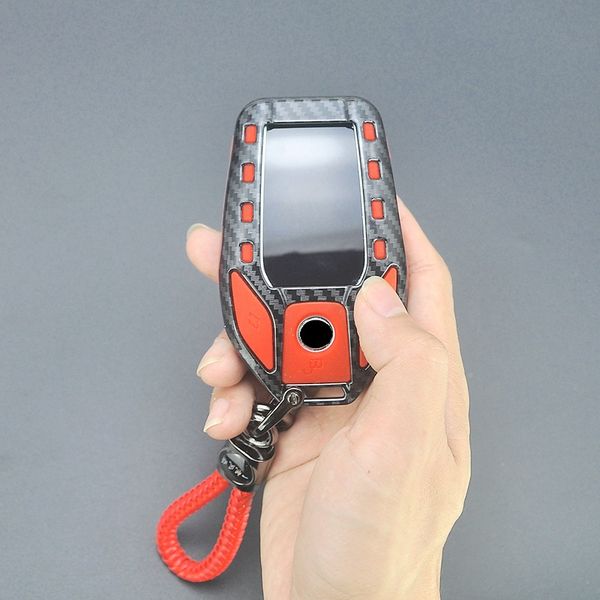 

carbon fiber abs car led display key cover case for 5 7 series g11 g12 g30 g31 g32 i8 i12 i15 g01 x3 g02 x4 g05 x5 g07 x7