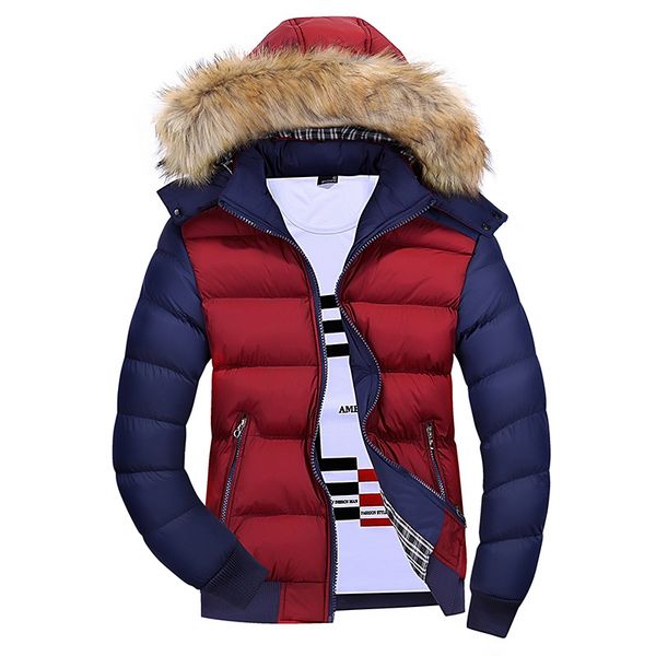 

new autumn and winter men's casual fashion cotton jacket cotton youth tide men's thick clothes detachable cap my132, Black