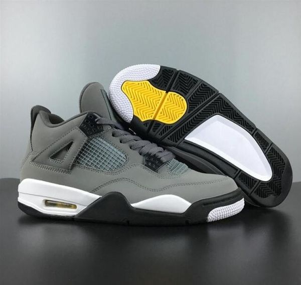 

highest version 4 cool grey dark charcoal varsity maize man designer basketball shoes ship with double box sneakers