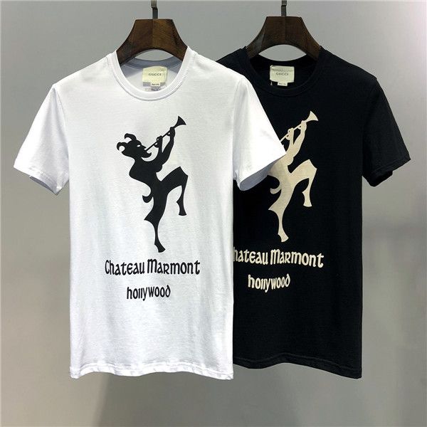 

2019 новый бренд футболки с короткими рукавами рубашки моды печать букв мужская футболка medusa отдыха летом, White;black