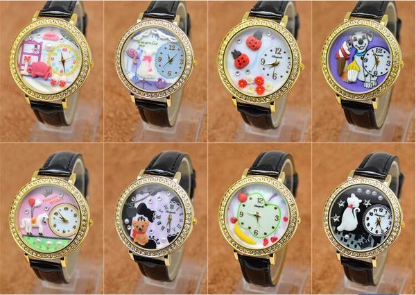 

polymer clay bear cat dog beetle chocolate girl students watch european and american fashion watches watches english furniture, Blue