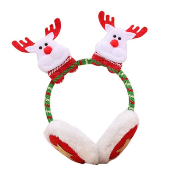 

christmas headwears holiday party costume accessories cute cartoon faux fur plush earmuffs