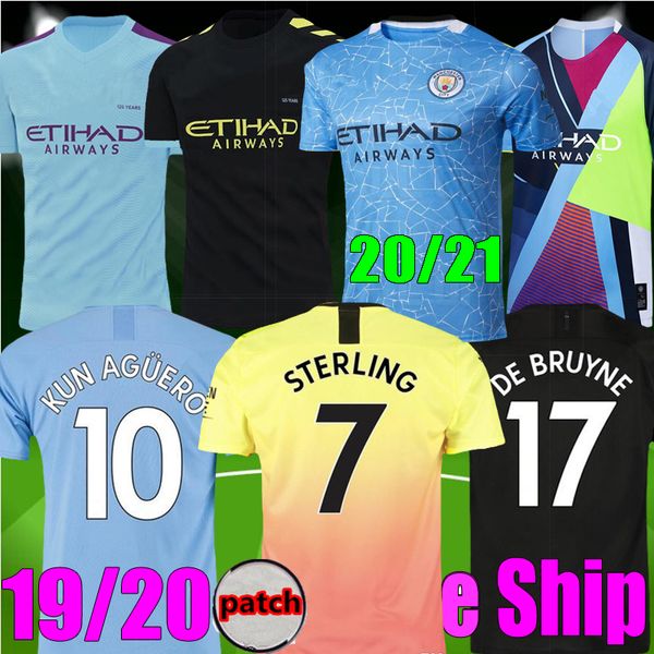 

thailand new 2020 2021 manchester home soccer jersey 19 20 21 sterling de bruyne kun aguero city sane jerseys football shirt uniforms, Black;yellow