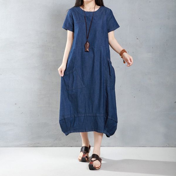 

zanzea dress 2019 summer casual loose women dresses female fashion short sleeve o neck pockets straight vestidos plus size, Black
