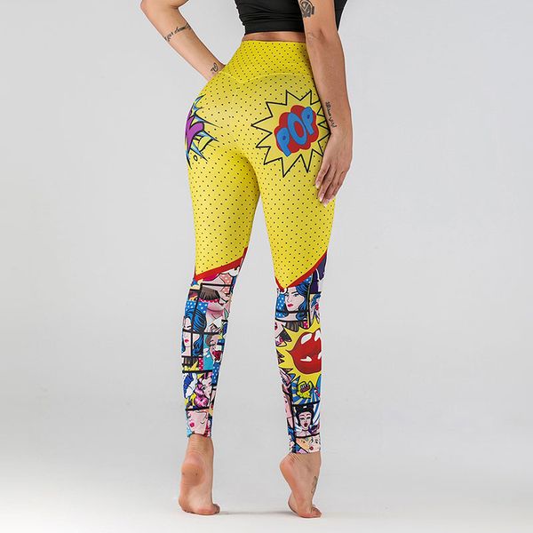 

wow new women funny cartoon leggings high waist printing long pants female workout patchwork jeggings sports fitness legging, White;black