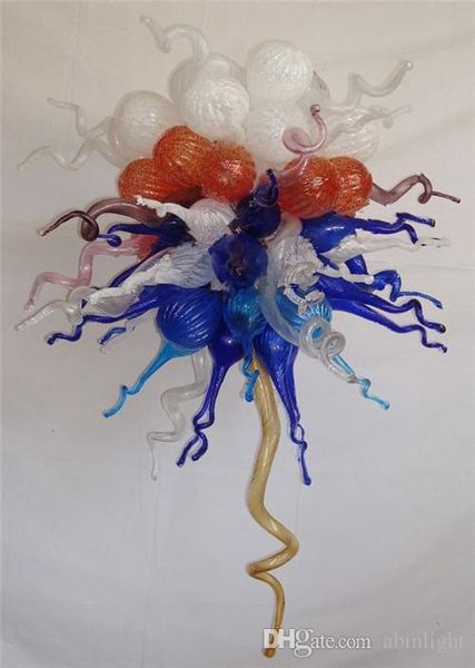 

multi color handmade blown glass hanging pendant lamsp for ceiling decorative modern crystal chain led chandelier and pendant lamps