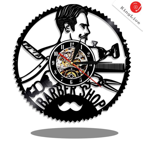 Kinglive Hairdresser Barber Shop Salon Vinyl Record Wall Clock Art