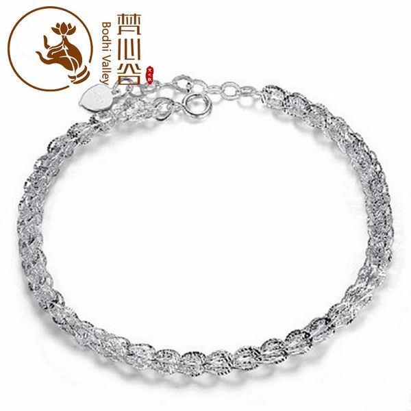 

sterling silver phoenix tail bracelet female ethnic style simple retro foot silver bracelet fashion hand jewelry, Black