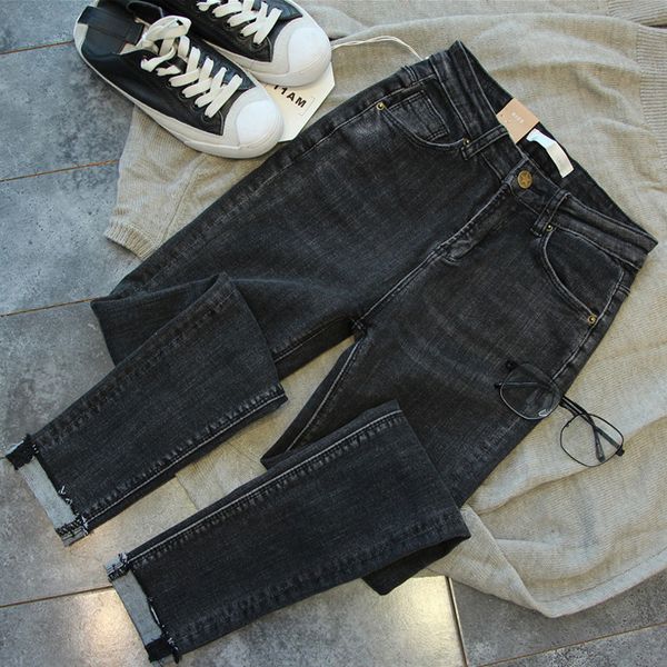 

2019 spring summer jeans for woman plus size 5xl stretch high waist nine pants women vintage skinny denim pants women, Blue