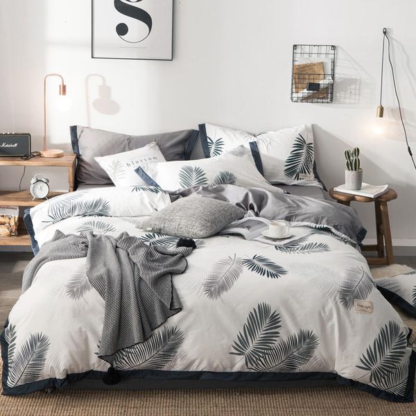 

bedding sets king  twin size feather set 100% cotton flat bed sheet duvet cover fitted pillowcase parure de lit