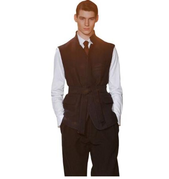 

s-5xl 2019 men's clothing hair stylist fashion slim business casual stand collar wool coat vest plus size singer costumes, Black;white