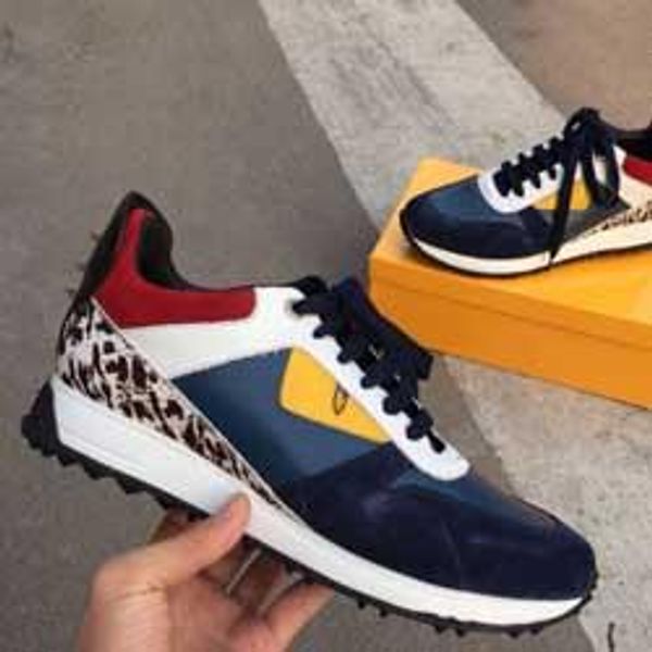 

2019 fd luxury brands fun fur designer sneaker shoes genuine leather gift mens women racer sports casual boots new16011, Black