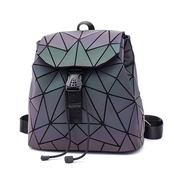 

brand luminous geometric quilted backpacks luxury school bags for teenage girls college student bag female mochila