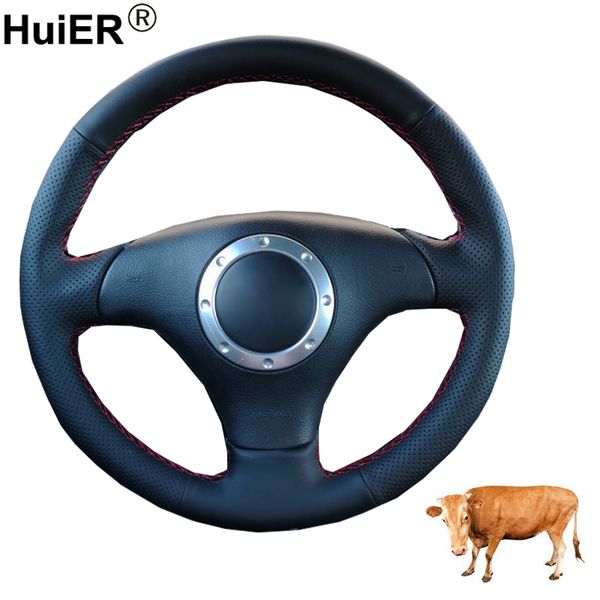 

hand sewing car steering wheel cover cow leather for a3 2000-2002 2003 a4 2003-2005 6 2003 s4 2004-2006 2001-2006