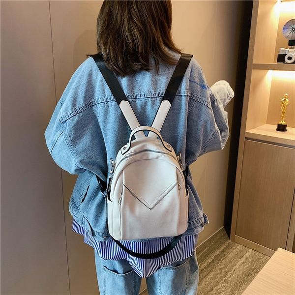 

net red backpack women small bag 2019 new korean fashion simple soft leather multi-purpose small backpack