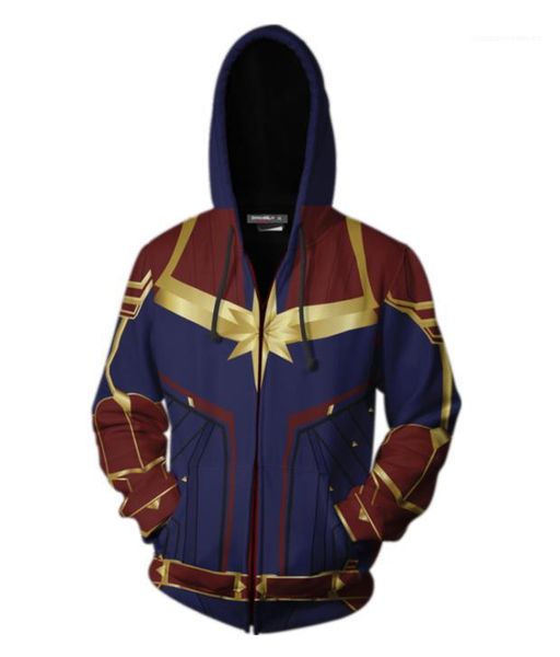 

fashion 3d printed cartoon sweatshirts captain marvel mens clothing new arrival avengers endgame 4 mens hoodies, Black