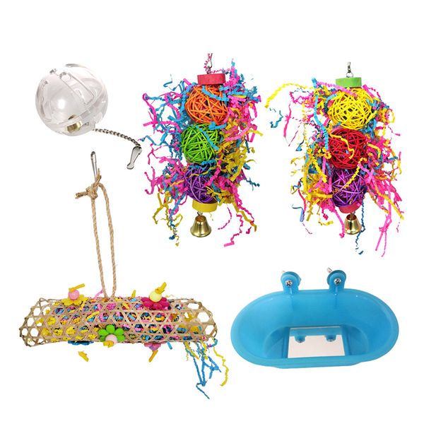 

5pcs/set bird toys macaws parrots swing perch cockatoo lovebirds play toy
