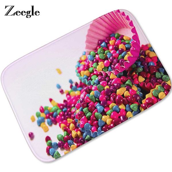 

zeegle rainbow candy pattern floor mat carpet for living room home decor floor rug kitchen non-slip carpet mats bedroom rug