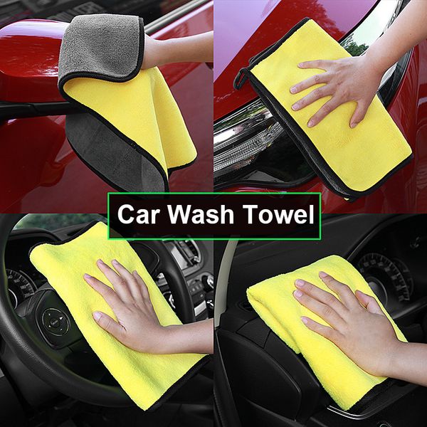 

3pcs/set 30x30/cm car wash towel thicken 850gsm microfiber towel absorbent car soft polishing cleaning washing accessories new